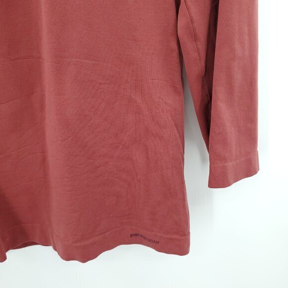 Mid-2000s Patagonia Body Nylon/Spandex Printed Scoop Neck Long Sleeve Top M Red - Picture 9 of 16